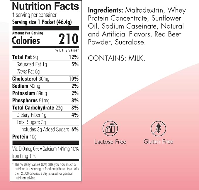 Medtrition Renament Raspberry Crème Protein Powder Shake 1.64 oz 60 Pack