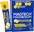 MagTech Magnesium Drink Mix - Sugar Free Lemonade - 3 Forms of Magnesium: Magtein L-Threonate Glycinate &amp Taurate - 200mg Chelated Magnesium Complex - Supports Relaxation &amp Brain Health - 20