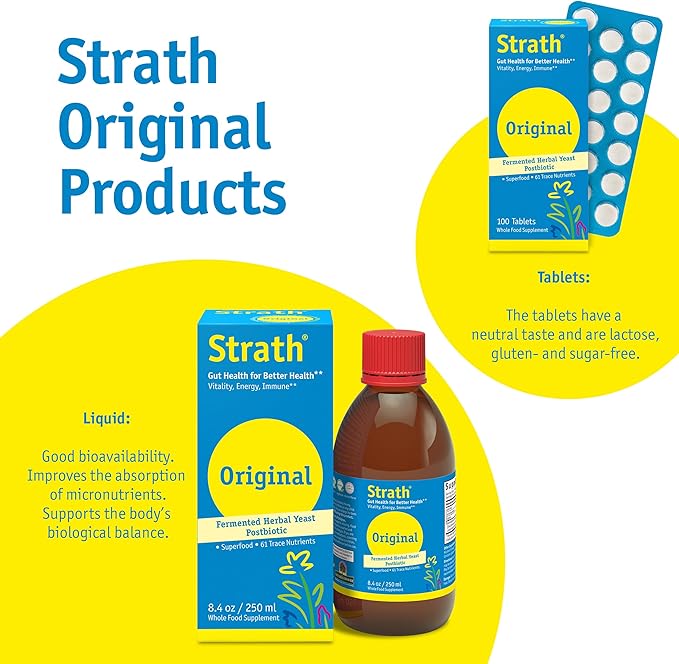 Strath with Magnesium Herbal Yeast Postbiotic 100 Tablets | Supports Immune Function | Promotes Wellness | Non GMO | Gluten Free | Sugar Free | Vegan | Kosher