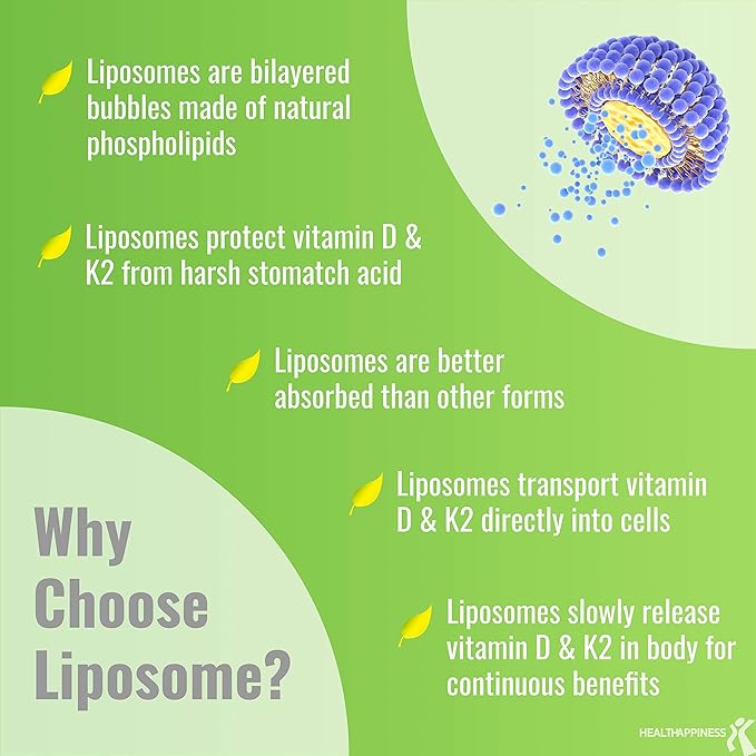 UpNourish Liposomal D3 K2 MK-7 – 365 Mini softgels with Organic Coconut Oil - 5000 IU 125 mcg Vitamin D3 and 100 mcg Vitamin k2 for Optimal Bone and Immune Health