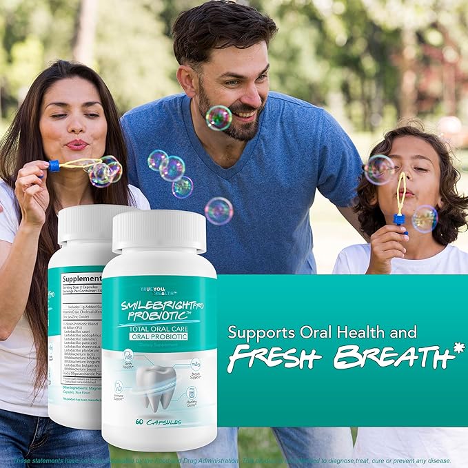 Smile Bright Pro - Our Best Total Oral Care Oral Probiotic - Oral Probiotics for Mouth Bad Breath - Gum Health Probiotics for Teeth Probiotic - Oral Probiotics for Dry Mouth Oral Health Probiotics