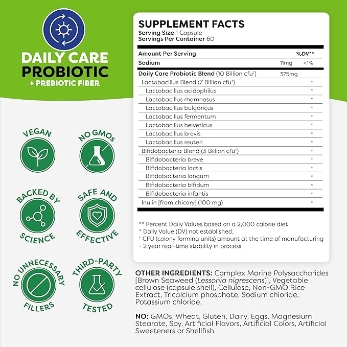 Probulin Women’s + Daily Care Probiotic Bundle – Digestive Vaginal &amp Immune Health Support – 2-Pack Vegan 10 &amp 20 Billion CFU 60 Count Each