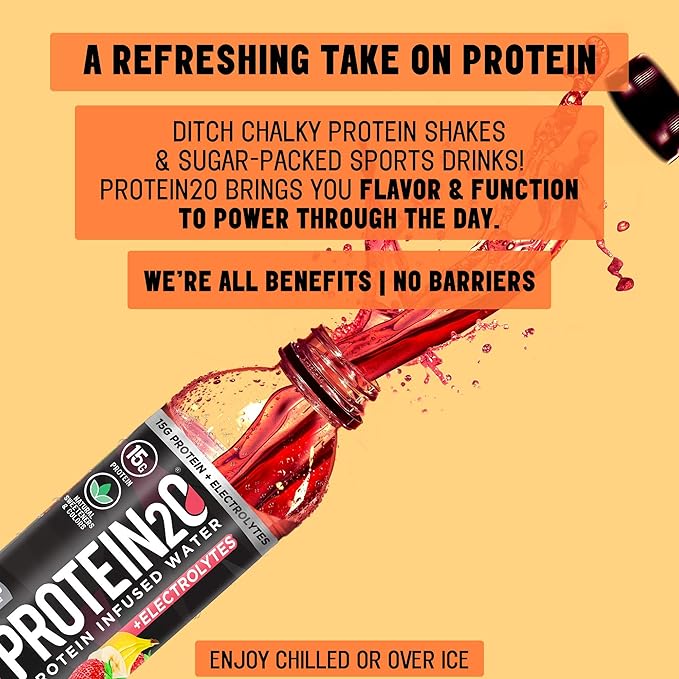 Protein2o 15g Whey Protein Infused Water Mixed Berry 16.9 oz Bottle (Pack of 12)…