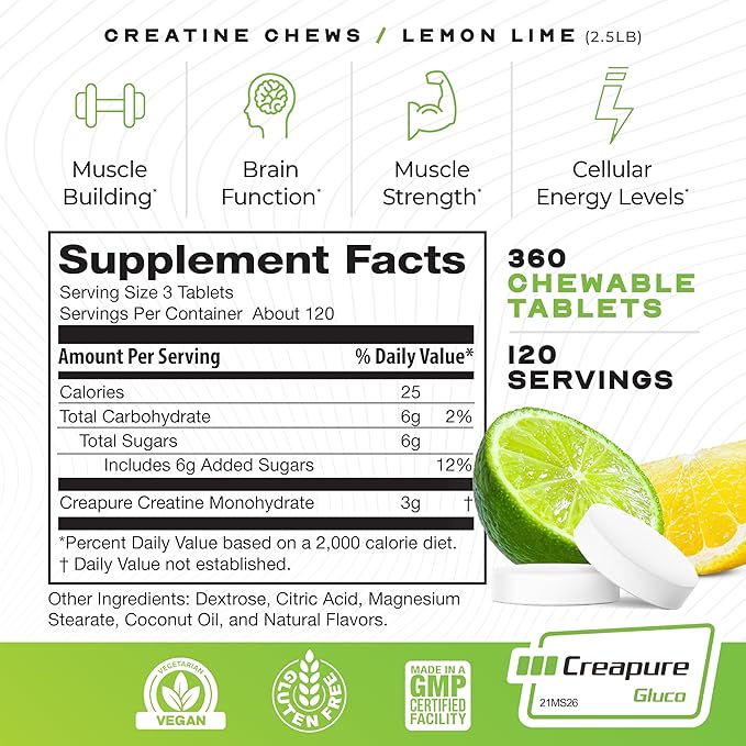 Muscle Feast Isolate + Creatine Candy Bundle: 1 Whey Protein Isolate (Chocolate 5lb) + 1 Creatine Candy (Lemon Lime 360) | Premium Supplements Vegetarian Gluten Free