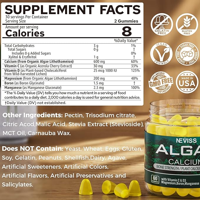 Algae Omega 3 Gummies + Marine Algae Calcium Gummies Bundle