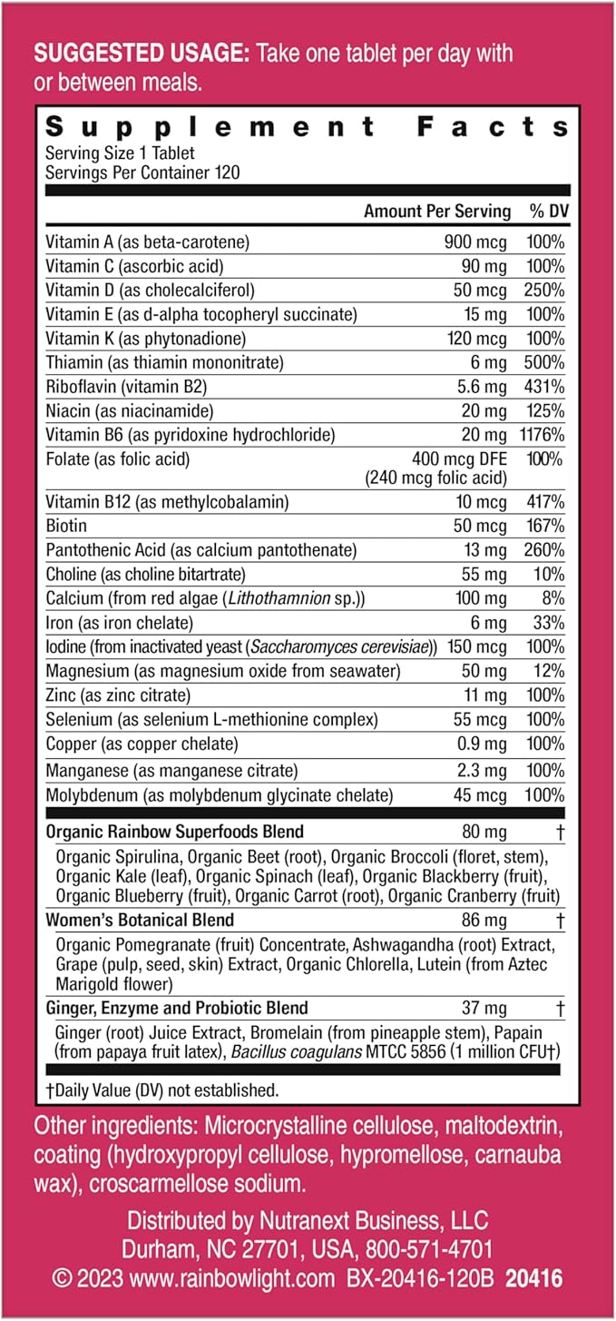 Rainbow Light Multivitamin Womens One Powder 120 Count