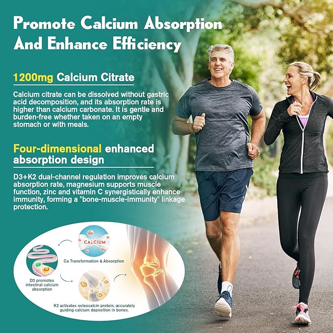1200mg Calcium Citrate with Vitamin D3 Gummies for Bones Muscles Immune Support Chewable Calcium Citrate with Vitamin D3 K2 C Magnesium Zinc Raspberry