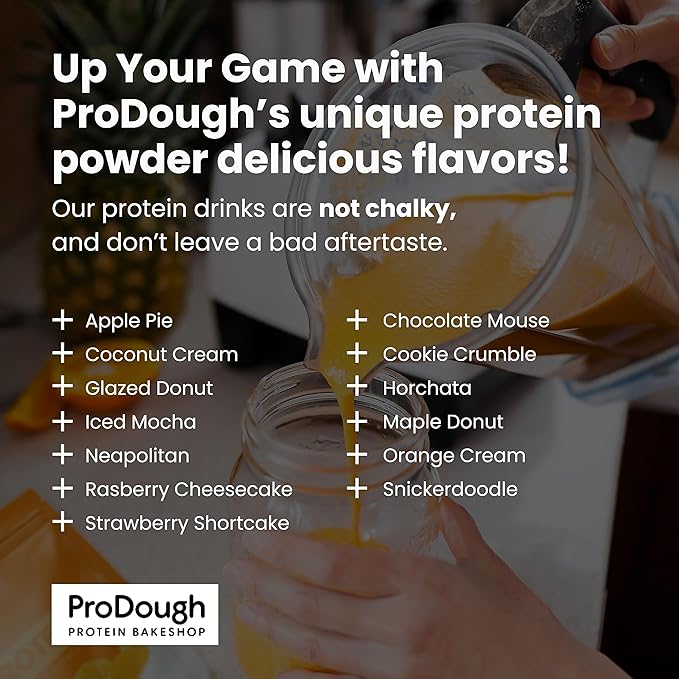 ProDough Gourmet Whey Isolate Hydrolized Protein Powder for Shake Mix- Easy Digest Enzyme Blend 25g Protein per Serving Natural Ingredients Gluten Free Keto Friendly (Chocolate Mousse)