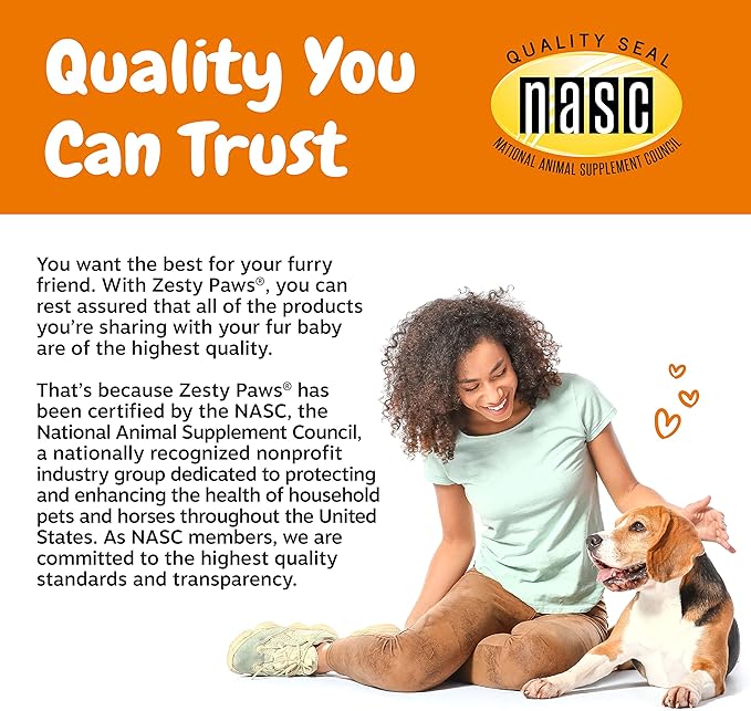 Zesty Paws Senior Dog Multivitamin Treats - Glucosamine for Dogs + Digestive Enzymes &amp Probiotics - Grain Free Dog Vitamins and Supplements for Skin &amp Coat + Immune Health Beef - Advanced - 90