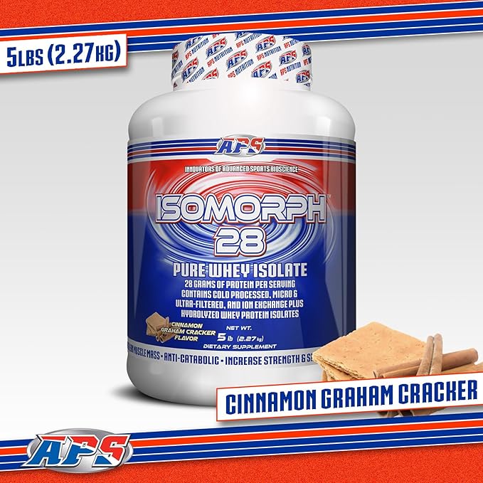 APS Nutrition Isomorph 28 Protein Powder | Pure Whey Isolate | Cold Pressed Ultra- Filtered &amp Ion Exchange Isolates | 28g Protein | 5 Pound (Cinnamon Graham Cracker)