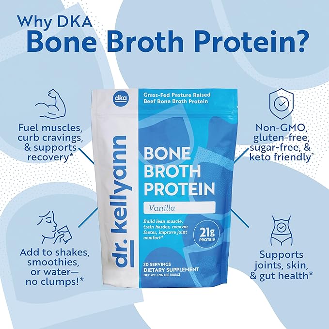 Bundle of Dr. Kellyann Keto Bone Broth Protein Powder - Chocolate (1) Vanilla (1)