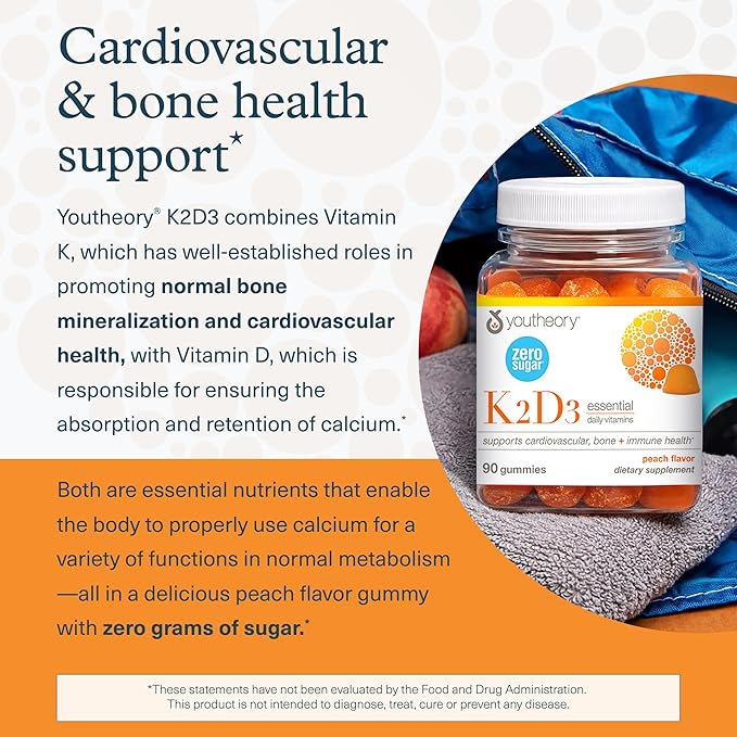 Youtheory K2D3 Zero Sugar Gummy 90ct
