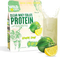 WILD SOCIETY - Clear Protein Powder + Electrolytes - 20g Clear Whey Protein Isolate Drink - Zero Sugar - 0g Lactose - Natural Flavors &amp Colors - Muscle Post Workout Recovery - Lemon Lime 16 oz