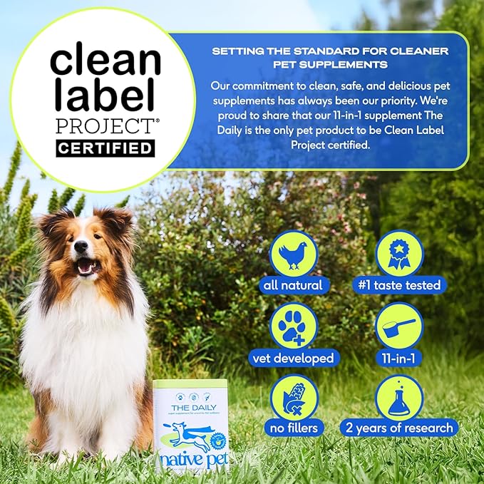 Native Pet Pack Leaders Bundle - Daily Dog Multivitamin (7 oz.) &amp Omega Oil for Dogs (8 oz.) - Omega 3 Fish Oil for Healthy Skin Shiny Coat &amp Strong Joints &amp Daily Multivitamin for Pups