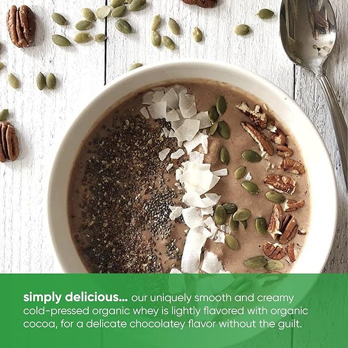 simply tera's organic whey protein powder dark chocolate flavor