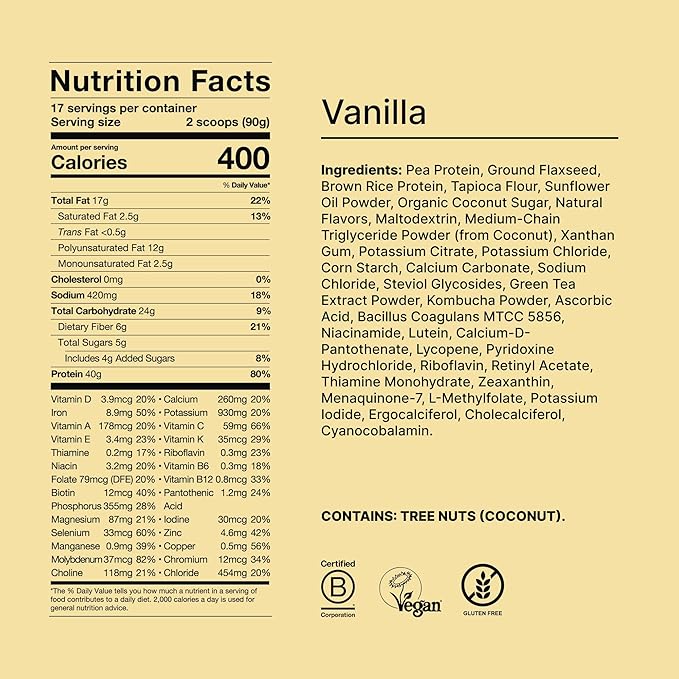 Huel Black Edition | Vanilla 40g Vegan Protein Powder | Nutritionally Complete Meal Replacement | 27 Vitamins and Minerals Gluten Free | 17 Servings