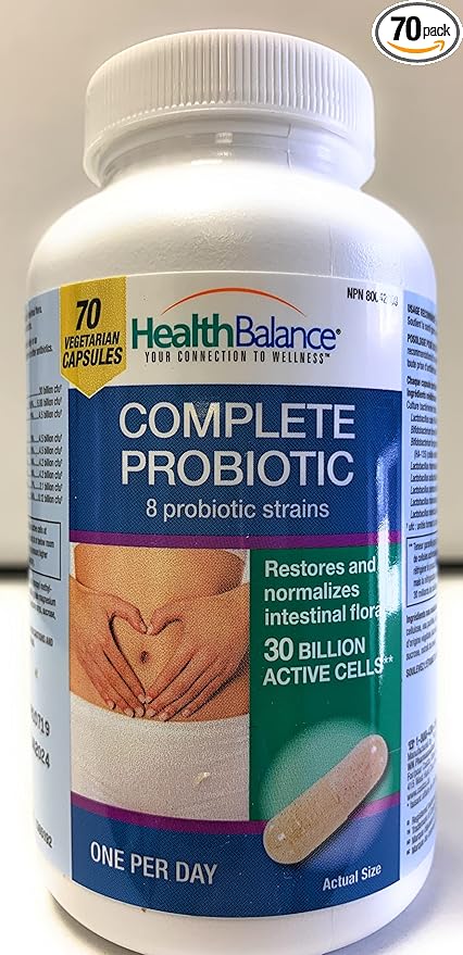 HealthBalance Complete Probiotic 8 probiotic strains / 30 Billion Active Cells 70 vegi caps