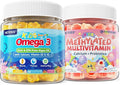 Kids Methylated Multivitamin Gummies with Calcium Probiotics + Omega 3 Gummies with Vitamin D3 &amp K2 C DHA