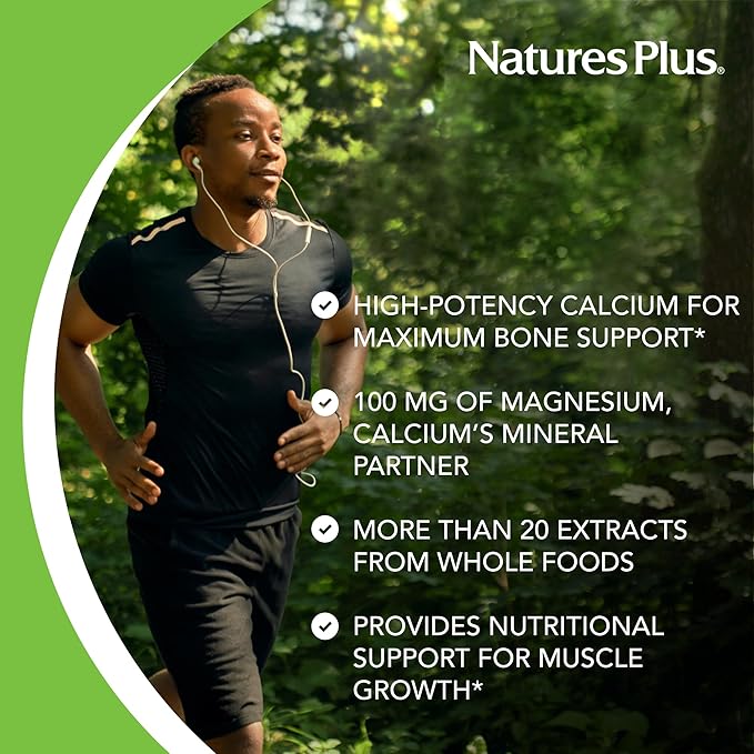 NaturesPlus Source of Life Garden Calcium - 120 Capsules 2 Pack - Calcium Supplement with Magnesium &amp 20 Whole-Food Extracts - USDA Certified Organic Non-GMO Vegan Gluten Free - 60 Total Servi