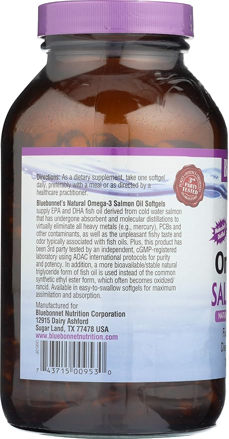 Omega-3 (Salmon Oil) 180 SoftGels 1000 mg - Bluebonnet