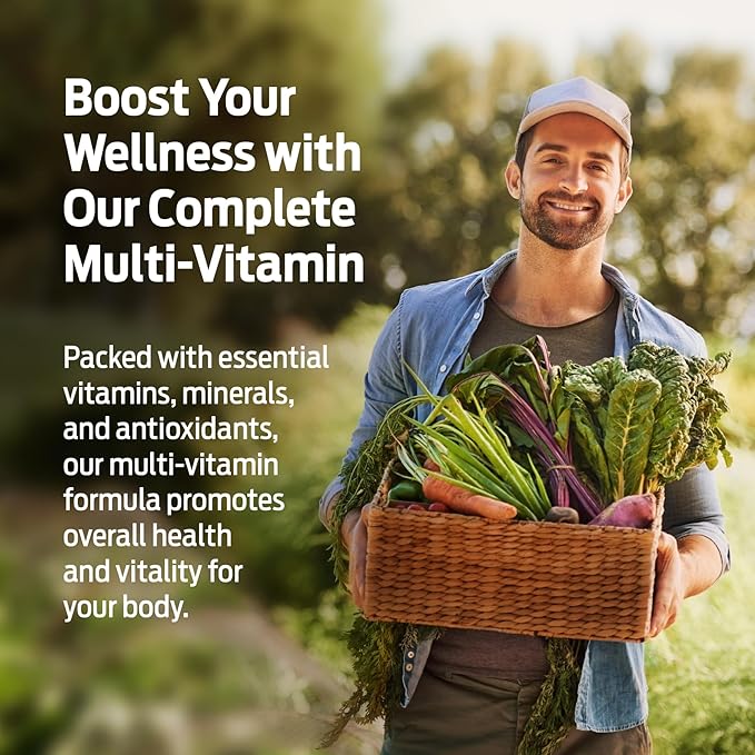 ForestLeaf Daily Vitamin Multivitamin for Men Multi-Vitamin for Men - Mens Multivitamins &amp Multiminerals Supplement | All Essential Vitamins Needed for Health Longevity &amp Energy | 60 Veg Cap
