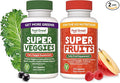 Feel Great Fruit and Vegetable Supplements | 20+ Super Reds &amp Greens for Natural Energy Support | Vegan Fruit and Veggie Vitamins | 2 Pack of 90 Count Each