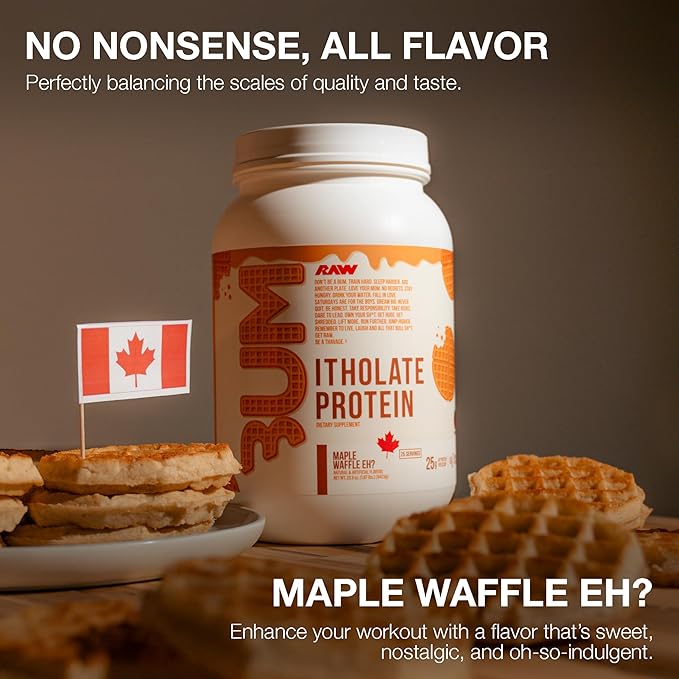 RAW Whey Isolate Protein Powder Maple Waffle Eh? (CBUM Itholate) - 100% Grass-Fed Sports Nutrition Powder for Muscle Growth &amp Recovery - Low-Fat Low Carb Naturally Flavored - 25 Servings