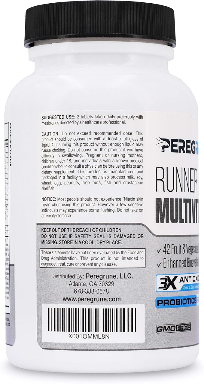 Runner Multivitamin | Engineered Vitamin with Antioxidants and Complete B Complex to Support Endurance &amp Energy | Probiotics Whole Foods | Certified Running Supplements