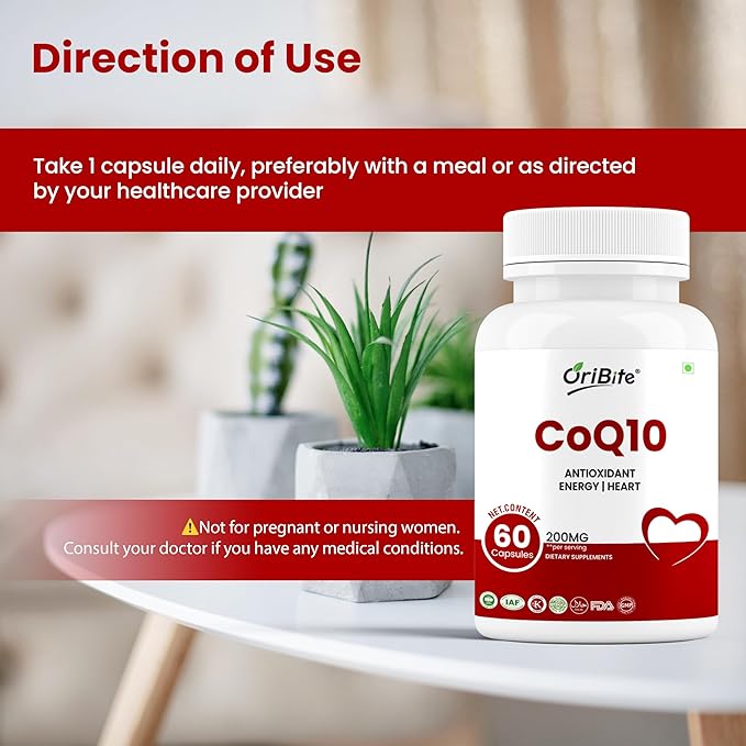 CoQ10 200mg 60 Veggie Capsules | Coenzyme Q10 Supplement for Cellular Energy &amp Heart Support | Antioxidant Support Formula | Ubiquinone Dietary Supplement (3)