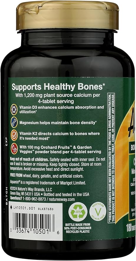 Nature's Way Nature's Way Alive! Calcium Bone Formula Max Absorption Plant Source Calcium 180 Tablets 180 Count