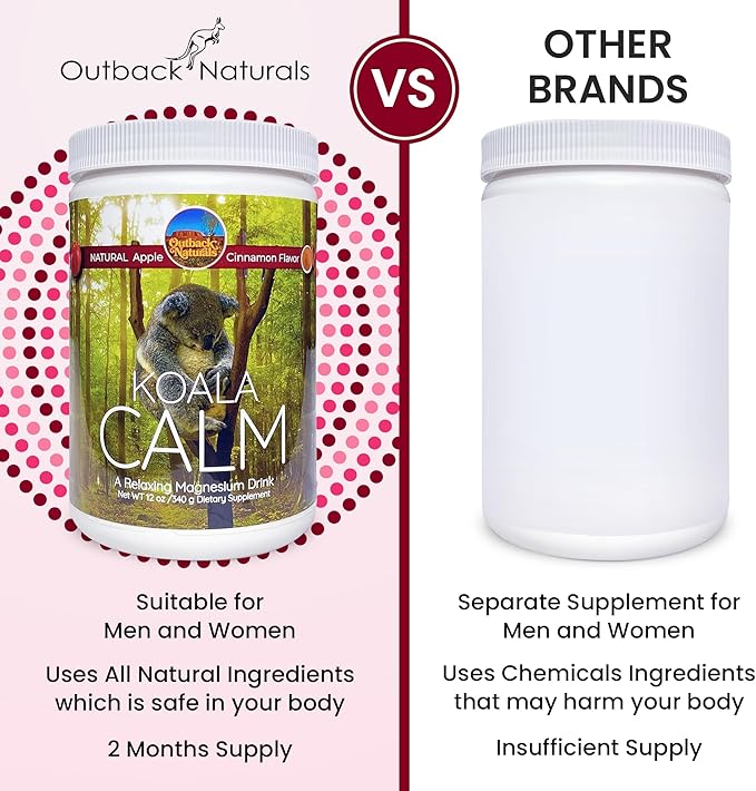 Calm Magnesium Powder - 400mg Magnesium Citrate Drink Mix for Relaxation Sleep Support &amp Muscle Relief Apple Cinnamon Flavor