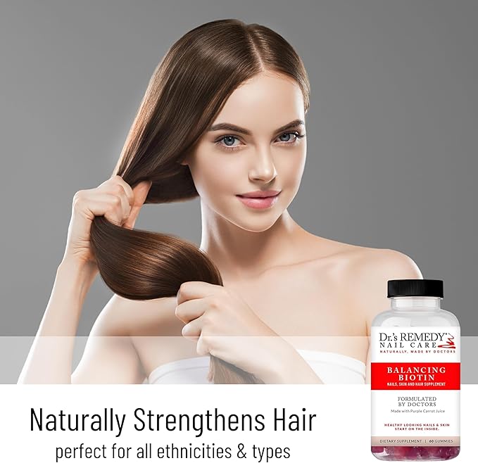 Dr.'s Remedy Biotin Gummies for Hair Skin and Nails Vitamins - 5000 mcg Organic Vegan and Gluten Free