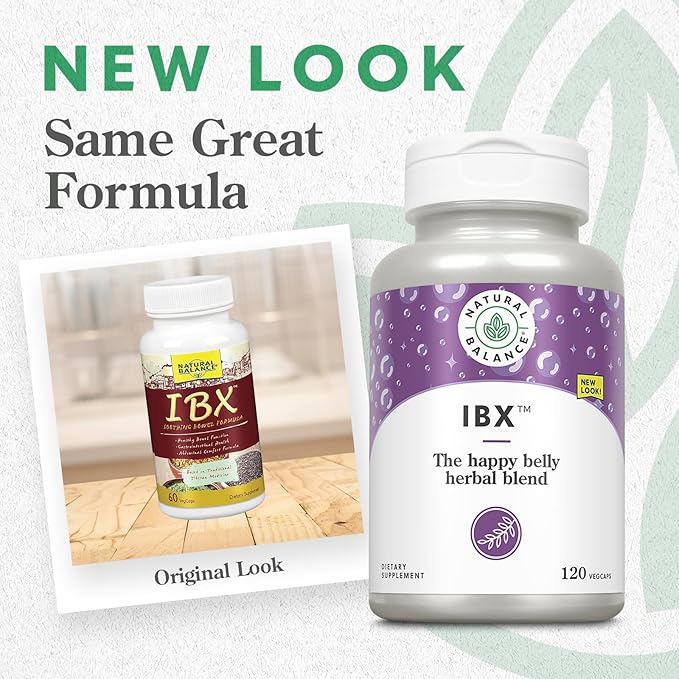Natural Balance IBX Soothing Bowel Formula | Supports Digestive Health | 120 Veggie Caps
