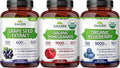 Zazzee Ultimate Anti Aging Antioxidant Bundle | USDA Organic Pomegranate with Polyphenol Rich Blueberry and Super Concentrated Grape Seed Extract Capsules | Non-GMO Vegan &amp ISO Lab Tested