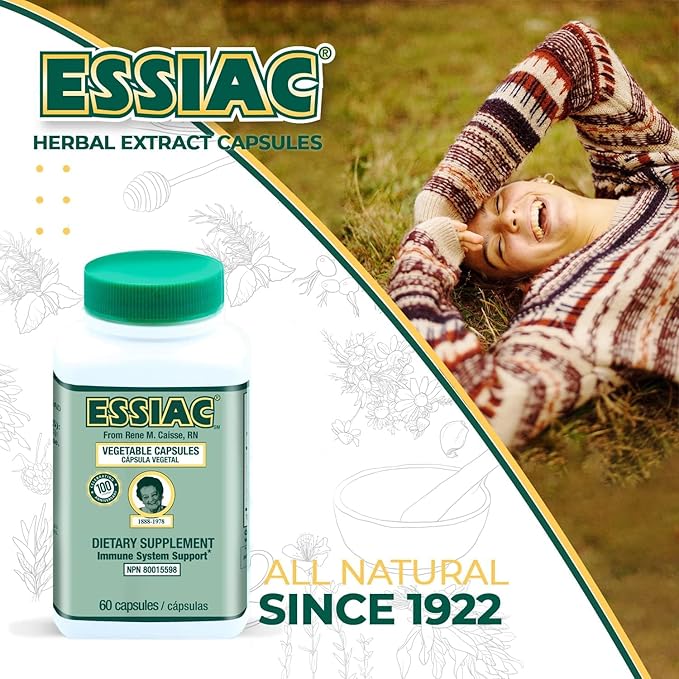 Essiac Tea All-Natural Herbal Extract Capsules – 60 Capsules | Powerful Antioxidant Blend to Help Promote Overall Health &amp Well-Being | Original Formula Since 1922 (Pack of 2)