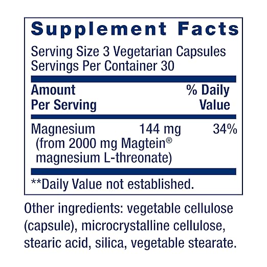 Life Extension Neuro-mag Magnesium L-threonate Magnesium L-threonate Brain Health Memory &amp Attention Gluten Free Vegetarian Non-GMO 90 Vegetarian Capsules (Pack of 2)