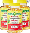 Omega 3 Mini 1000mg from Fish Oil – 120 Softgels Lemon Flavor Fish Oil Omega 3 Supplements with EPA DHA Fatty Acid Supplement Easy to Swallow (Pack of 3)