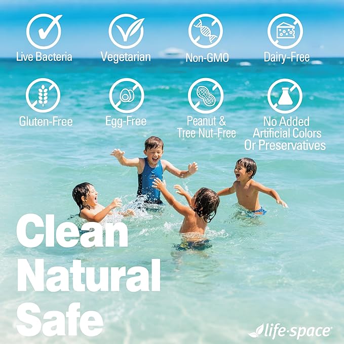 Life-Space Children Immune Support Probiotic 2 Month Serving Clinically Proven to Relieve Common Cold Symptoms 12 Billion CFU 6 in 1 Kids Probiotic for Digestive &amp Immune Health 60 Grams