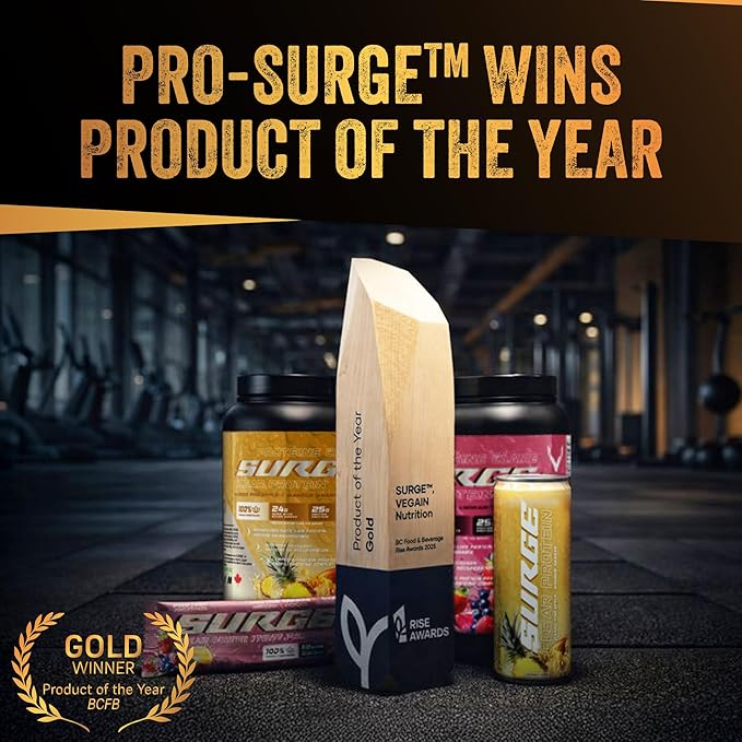 PRO-SURGE Clear Protein Powder Summerberry Lemonade Flavor 454g - 30 Servings 25g Plant-Based Protein Isolate - Sugar-Free Dairy-Free Soy-Free Gluten-Free Clear &amp Refreshing Juice-Like Drink