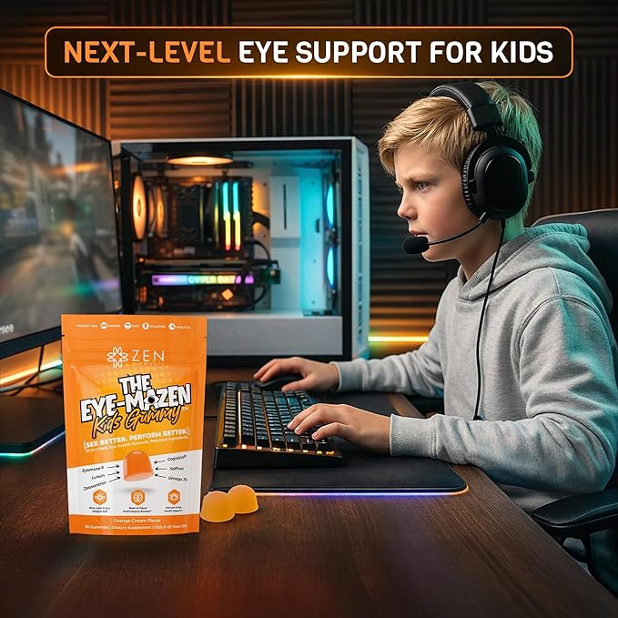 The Eye-Mazen Kids Gummy Eye Vitamins for Vision and Eye Health - Lutein and Zeaxanthin Supplements for Eyes with Omega 3 &amp Vitamin A - Eye Supplements for Kids