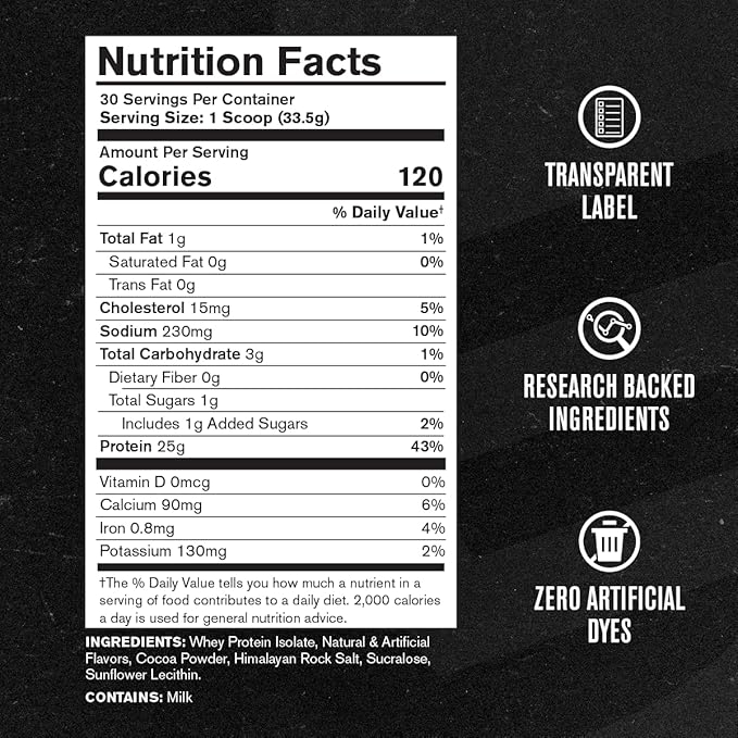 Jacked Factory Authentic ISO Whey Protein Isolate Powder - Low Carb Non-GMO Muscle Building Protein w/No Fillers Post Workout Recovery - 30 Servings Chocolate