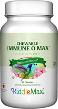 Maxi Health Chewable Immune Support Booster Blend Vitamin C Elderberry Zinc Epicor Glutathione - Immuno-O-Max - Chewable Vitamins for Kids and Adults - 60 Cherry Flavored Chewable Tablets