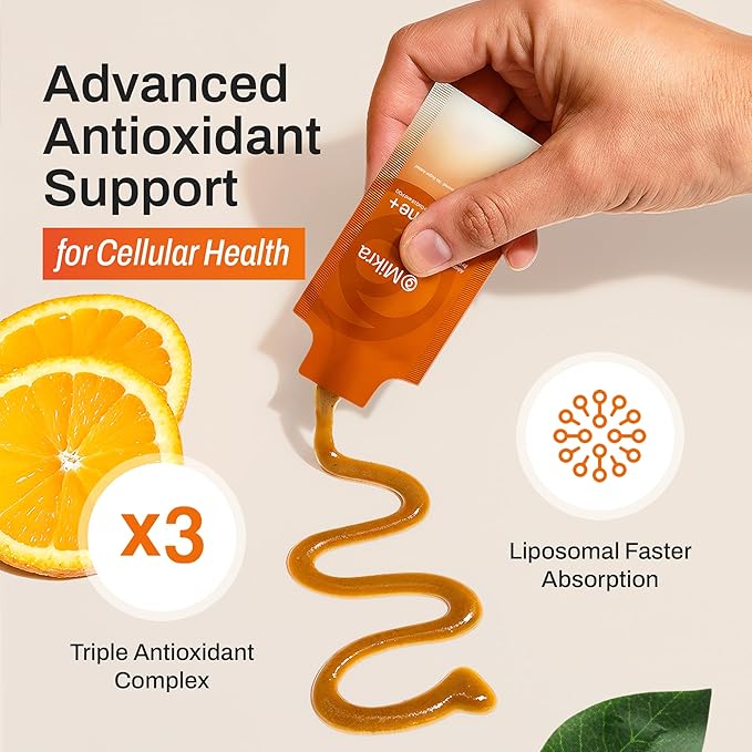 Mikra Glutathione+ Liposomal Antioxidant Supplement with CoQ10 &amp PQQ - Advanced Cellular Support for Energy Focus &amp Immune Health Support - Liquid Glutathione Supplement - 30 Single-dose Vial