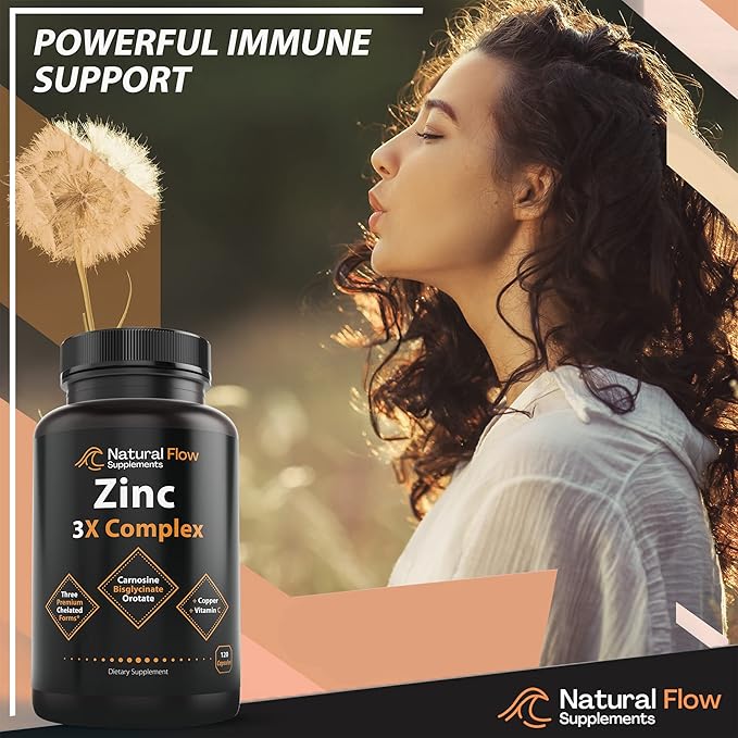 Zinc Supplement Complex with Copper and Vitamin C Prebiotic Fiber Supplement 5-in-1 Capsules