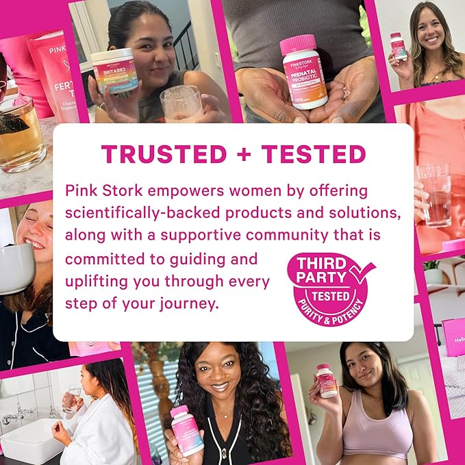 Pink Stork Postpartum Hair Loss Gummies | Biotin Pantothenic Acid Vitamin E B6 B12 | Postnatal Hair Growth + Regrowth Support | Breastfeeding-Friendly | Postpartum Essentials | 60 Gummies