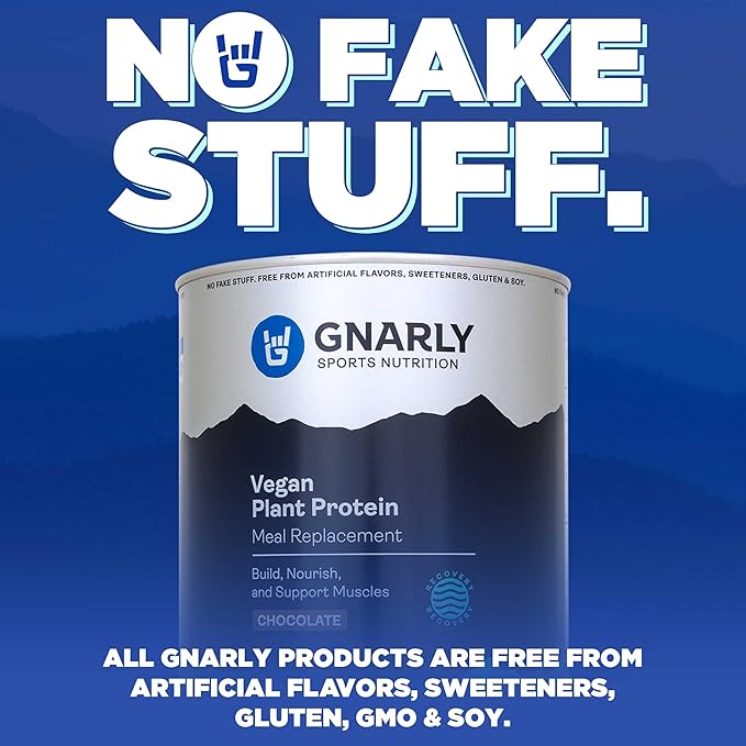 Gnarly Nutrition Performance Greens Blueberry Açai (11.64 oz) and Gnarly Vegan Plant Protein Meal Replacement - Chocolate (28.2oz)