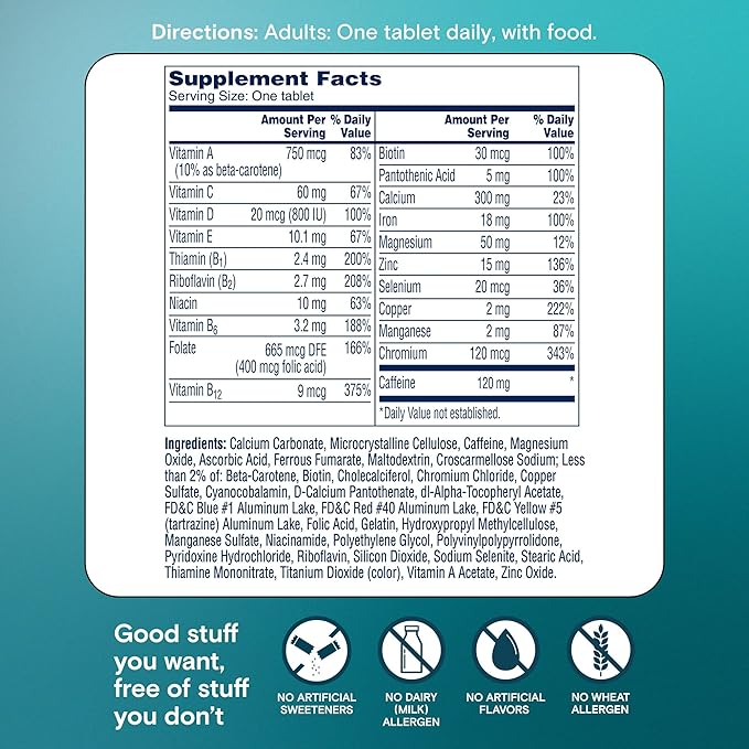 A Day Women's Active Metabolism Daily EssentialMultivitamin for WomenMetabolism SupportVitamins for Women with All 8 B-VitaminsVitamin DMagnesium &amp More120 Count (Pack of 2)