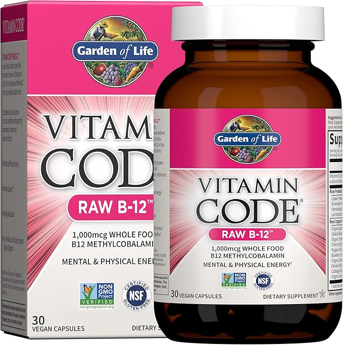 Garden of Life Vitamin Code Raw D3 2000IU + B12 1000mcg Whole Food Supplement Bundle 120 + 30 Capsules