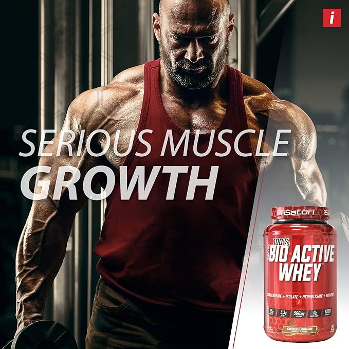 iSatori 100% Bio-Active Whey Protein Muscle Growth &amp Recovery with Whey Isolate Hydrolysate Concentrate BCAAs &amp Colostrum Peptides 25g of Protein Per Serving - Chocolate Sensation (26 Ser