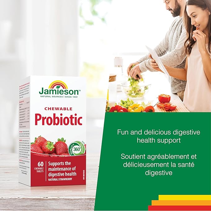 Jamieson Probiotic Chewable Strawberry Flavour 60 Tablets